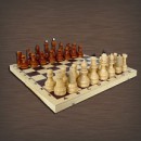 Шахматы турнирные лакированные с подклейкой  в  доске   (400*200*50) (О)